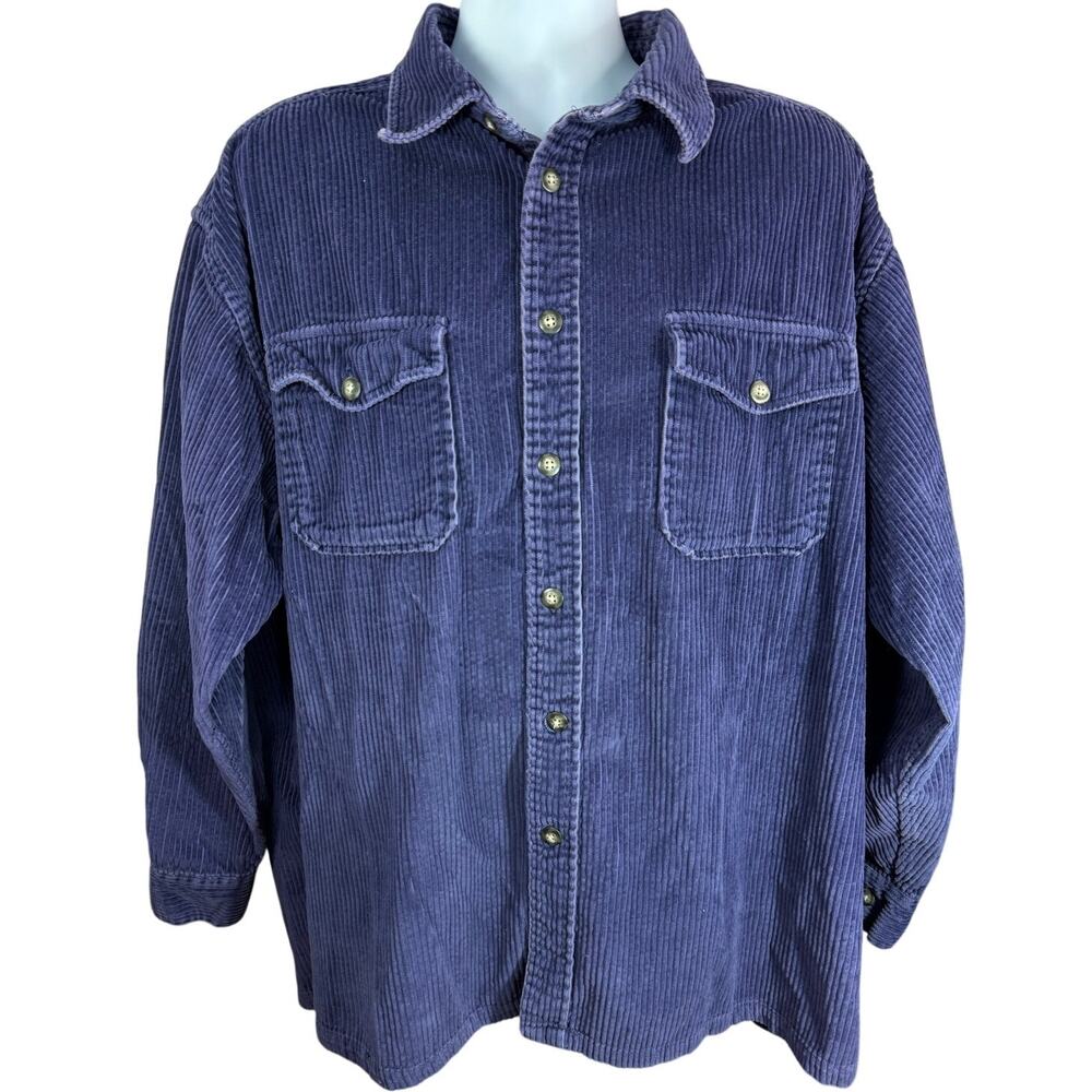 Vintage GAP Corduroy Button Up Shirt Purple Mens Size XL Factory Store
